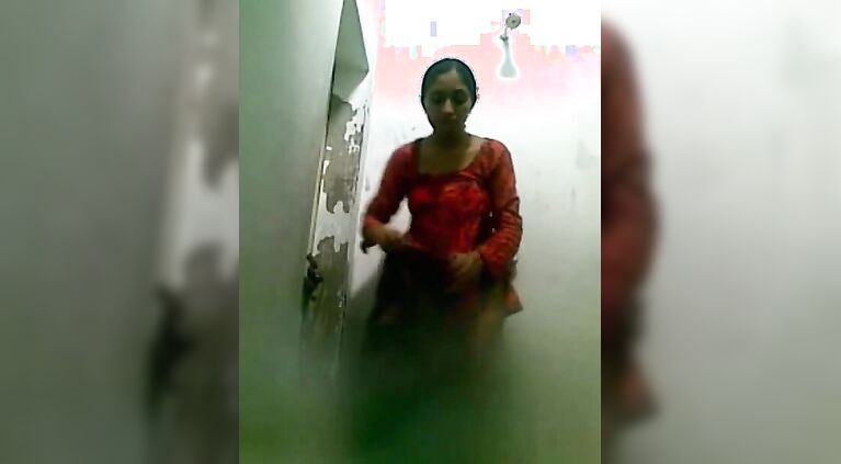 Pakistani amateur girl on webcam stripping naked showing her natural tits