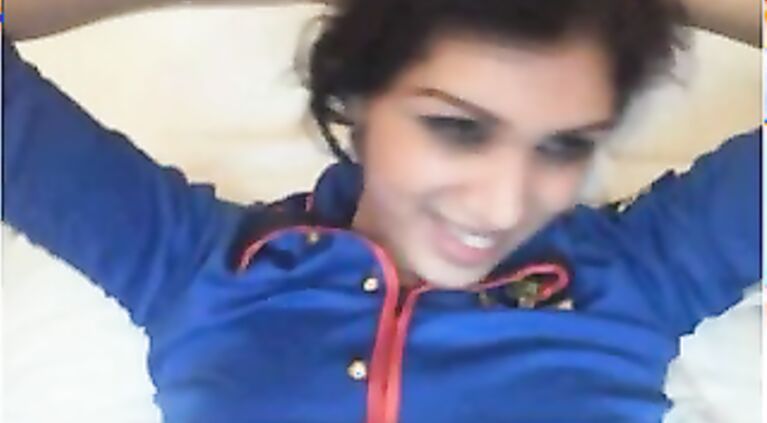 Horny Pakistani beauty Nafiza from Karachi leaked video sitting naked on webcam pressing her boobs with big brown nipple. video2porn2