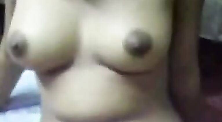 Young newly married Indian wife stripping her bra and blouse loosen up her soft big breast in front of her man.