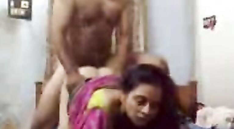 Guy showing her ass cheeks dick and balls while fucking wife missionary style making puck puck sound.