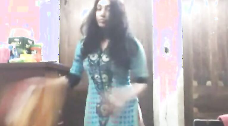 Sexy Dhaka girlfriend Tanzila with her boyfriend in bedroom in traditional outfits force to get naked