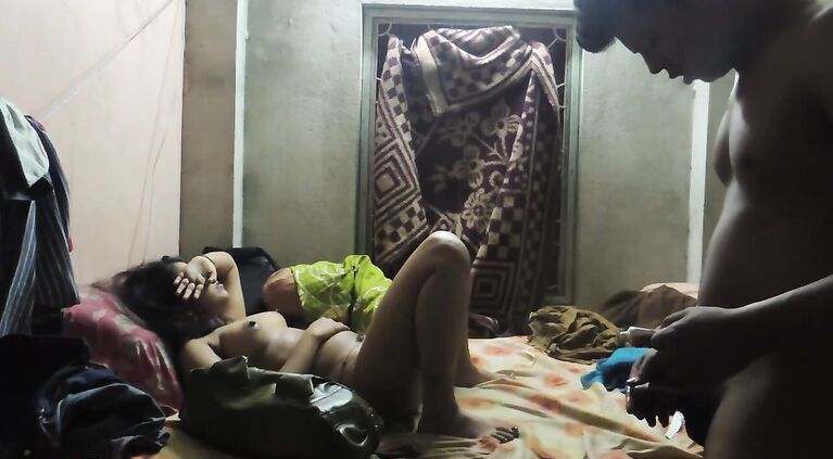Arab Couple In Their Bedroom Enjoying Night Time.