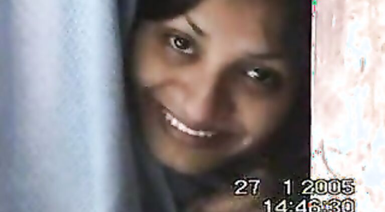 Big smile to the camera and the nice round ass
