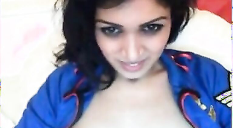 Horny Pakistan Girl Nafisa Striping on Webcam Inserting Dildo in Pussy Mms.