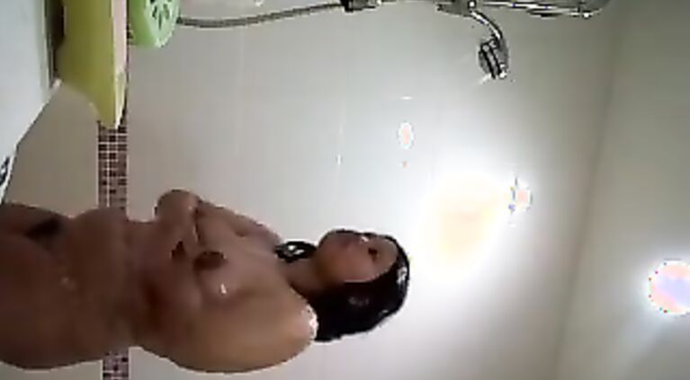 Showering Asian Girlfriend.