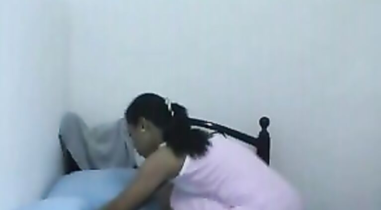 Indian couple home alone.