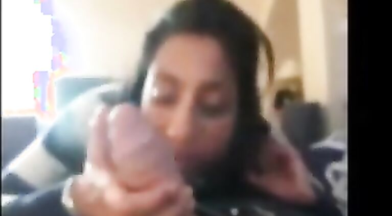 Indian GF with big tits sucks dick and masturbates.