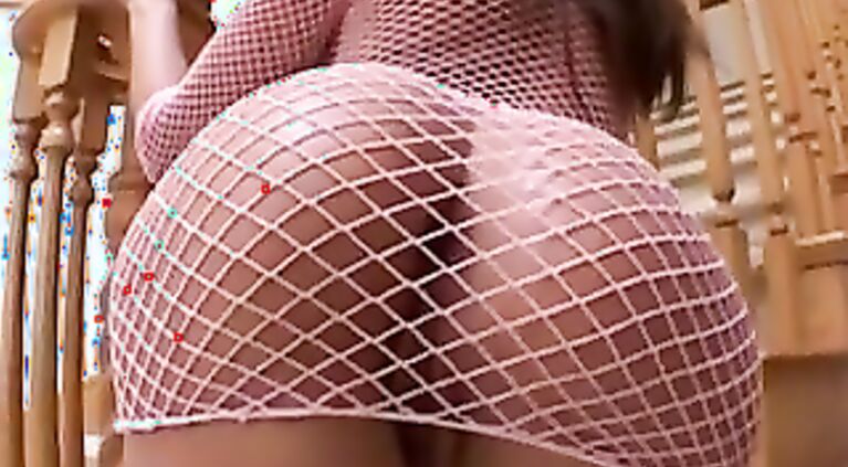 Fishnet wearing whore drained two dicks