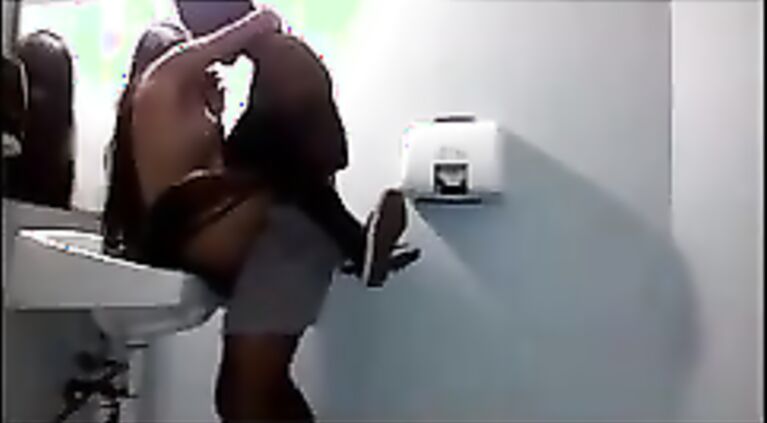 Desi girl & BBC in public toilet