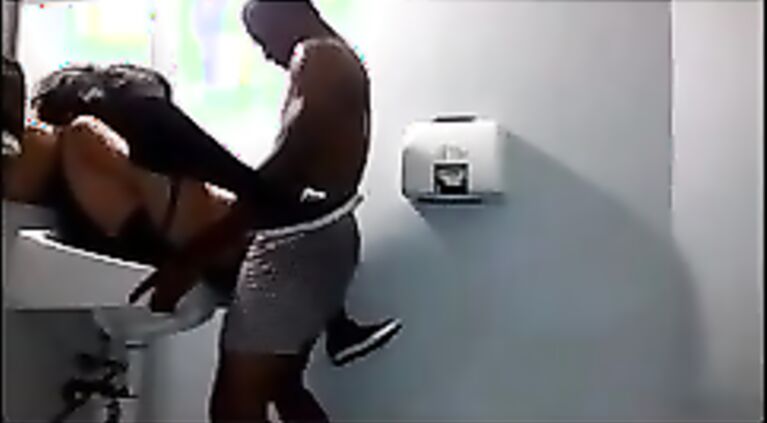 Desi girl & BBC in public toilet