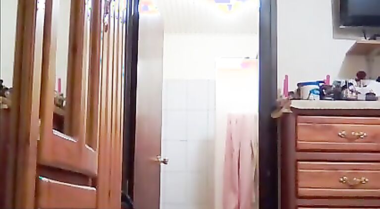 My Desi Stepmom with Huge Tits Showering and Drying Off