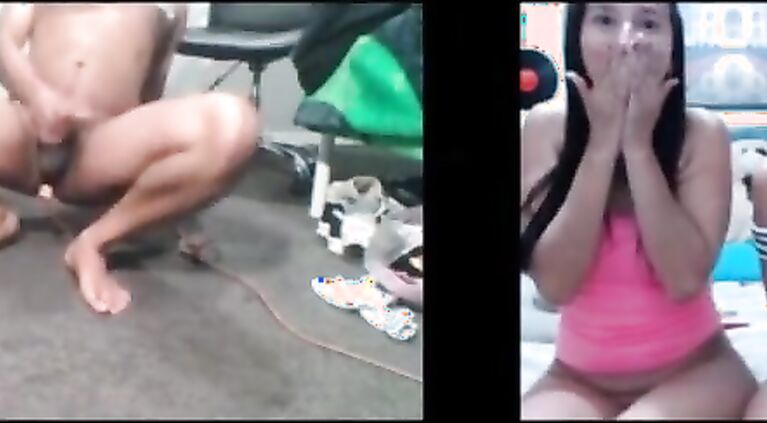 Two girls screaming & shrieking at the shock of man