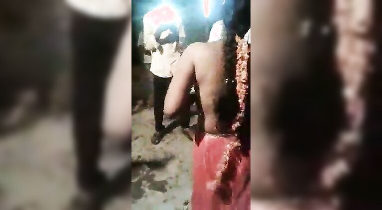 Indian girl cute naked dance in public