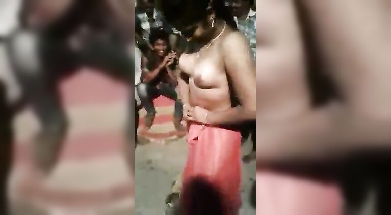 Indian girl cute naked dance in public