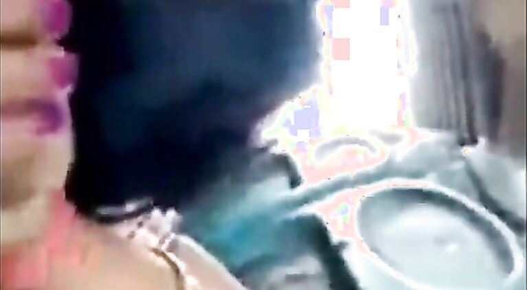 Indian aunty holding cock in train