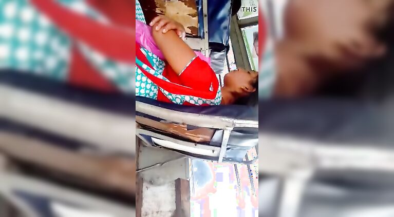 Indian teenage married girl beautiful side  view in bus (part 2)