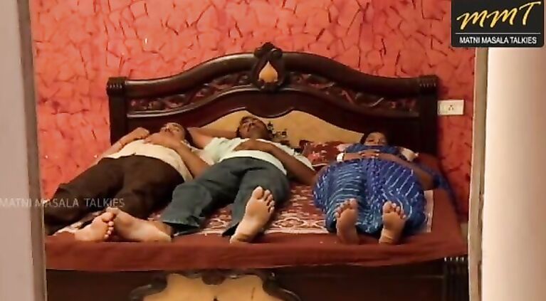Desi House housewife sharing bed with her Husband friend when his husband deeply sleeping