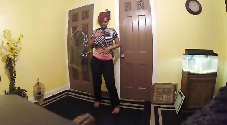 South Tamil Lily strips to show her huge butt