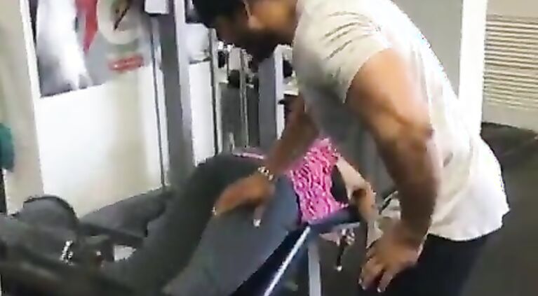 bhabhi in gym with trainer