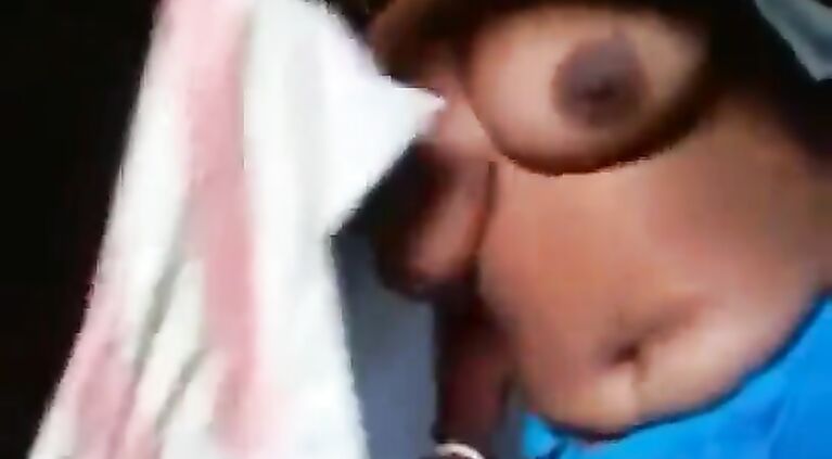 Desi aunty boob press and blow job