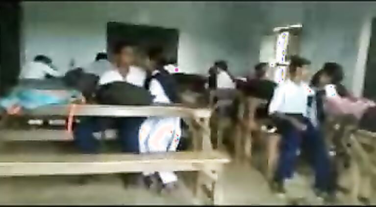 college girls and boys having fun