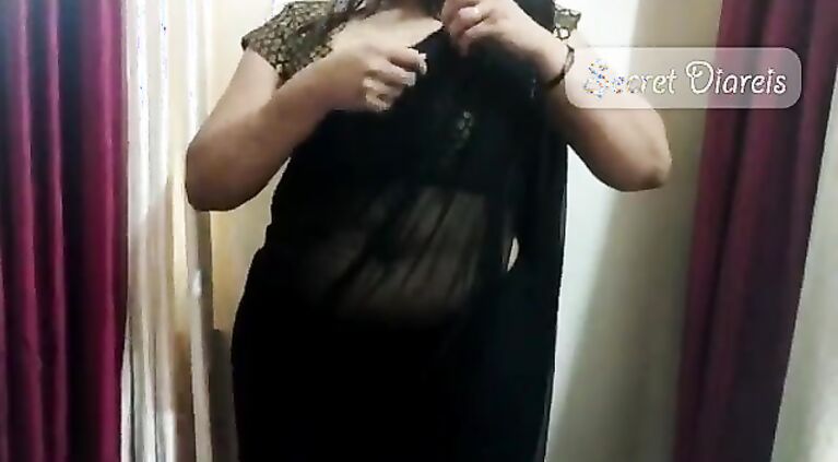 Beautiful shona bhabhi teaching how to wear saree
