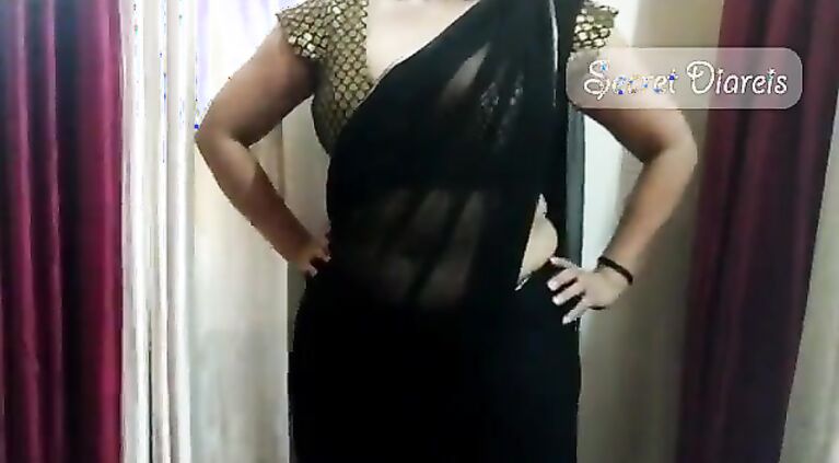 Beautiful shona bhabhi teaching how to wear saree