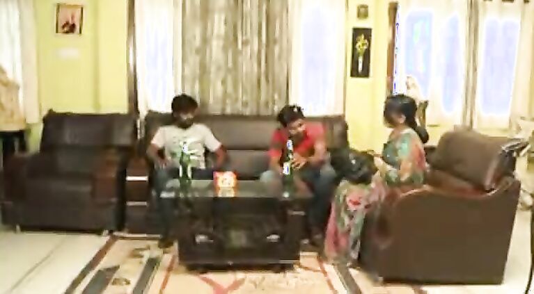 (Mp4Videos.Org) Romantic Aunty With 2 Guys Non Stop Romancing Masala Latest Telugu Romantic Short Fi