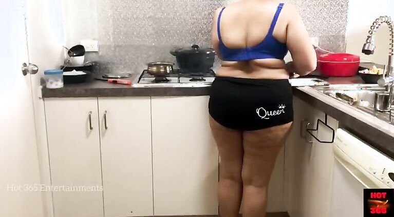 Hira - Beautiful Housewife Sensually Cooks In the Kitchen - Amazing BOOTY and BOOBS