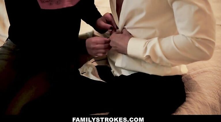 FamilyStrokes - Buxomy Chick Rides Plump Dick In Hijab