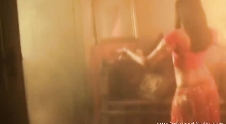 Cute Brunette Babysitter Belly Dancing For You feeling the moment