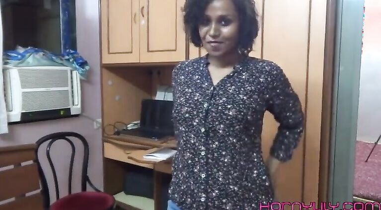 Horny Lily In Her Tamil Shorts Full Stripping Show