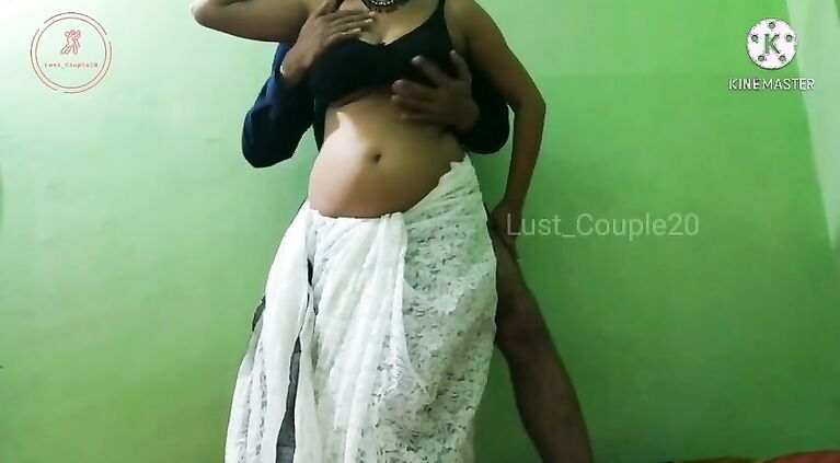 Buxomy Tamil milf seducing in white saree (Part-1/6)