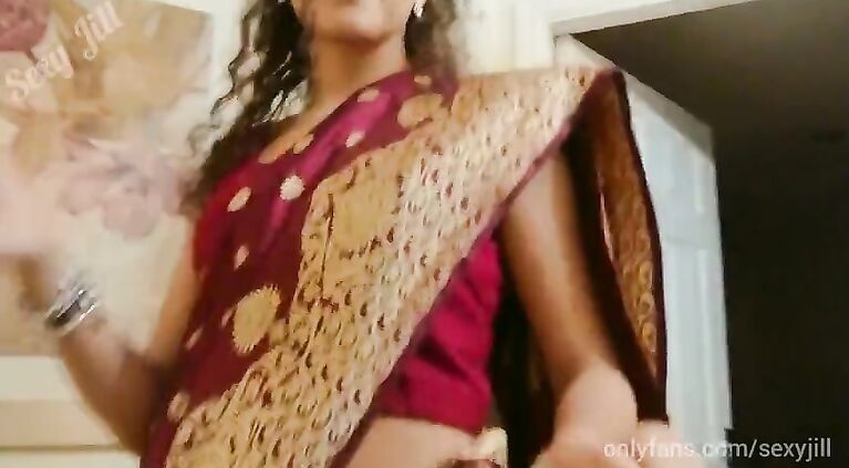 Teen sexy tamil wife strips from saree, plays with bald vagina and gets nipples licked