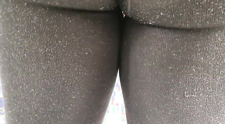 Candid See Through Leggings in a Shopping Mall - Thick Booty and Cameltoe View
