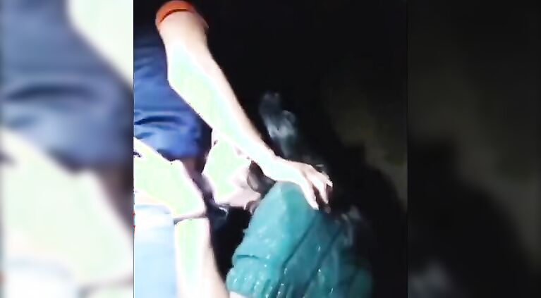 Shemale from India getting gangbanged on a train
