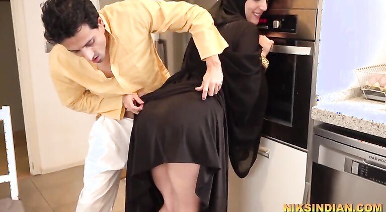 Muslim innocent in Burka sucks brother's cock and gets fucked