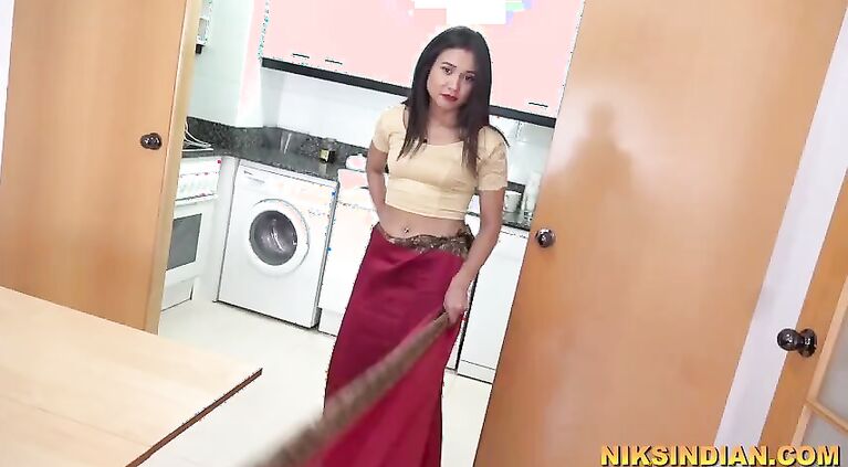 Man drinks HOUSEWIFE maid's piss from her cunt and fucks her BUTT