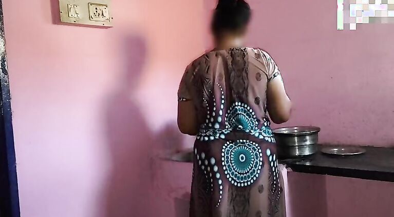 Aunty was working in the kitchen when I had sex with her