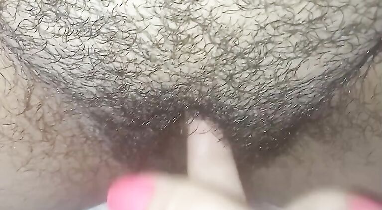 She fucks her pussy with huge and long fingers