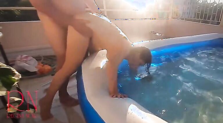 Regina Noir fucking, doggystyle, POV, close-up, outdoor, swimming pool, 3