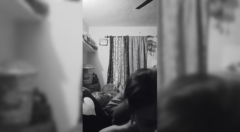 Real sex in night with lover in flashlight