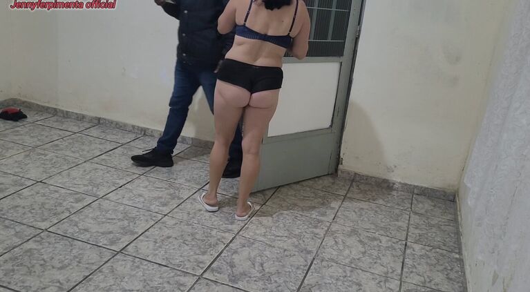 hotwife cheats on her husband with a huge cock delivery man while the cuckold is not at home