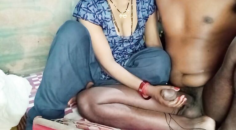 Bengali Bhabhi, wearing a maxi, pressed her boobs a lot and quenched the itch of her cunt.