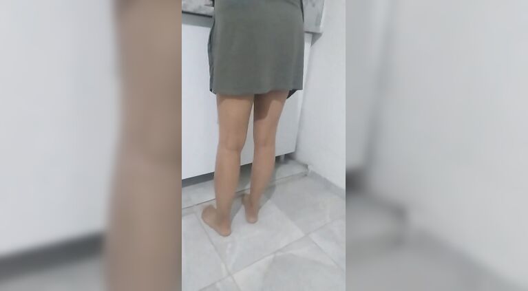 Beautiful peasant woman doing natural kitchen chores