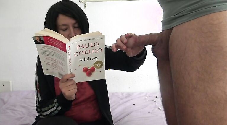 Horny Stepson Masturbated His Huge Dick While I Was Reading