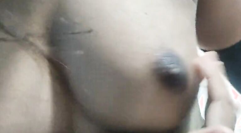 My housewife's boobs and nipple press by her old college friend while he visit my home to see her and they enjoying in front of me