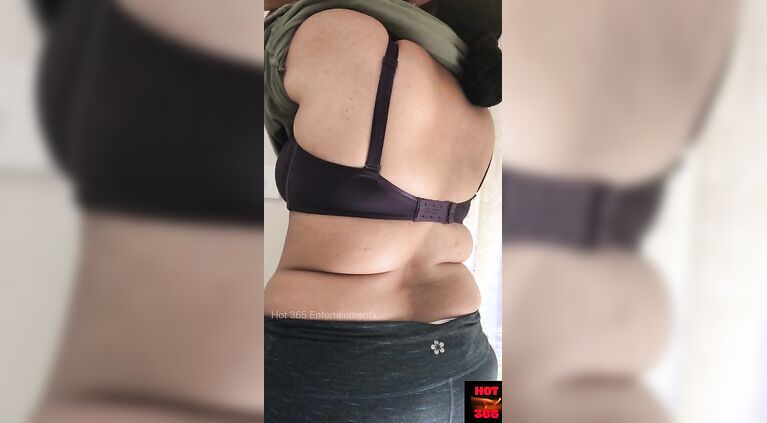 Sister in Law shows her Bra cleavage at house work